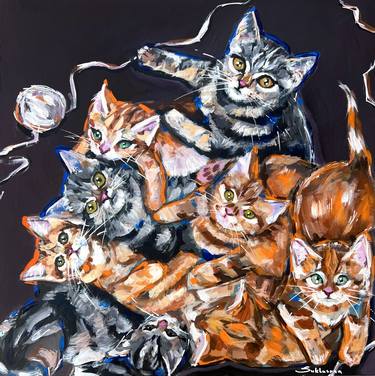 Original Cats Paintings by Victoria Sukhasyan