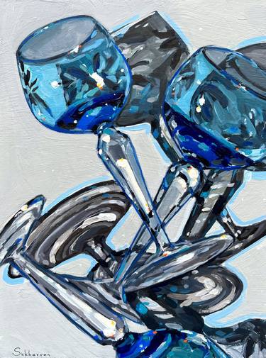 Still Life with Blue Wine Glasses thumb
