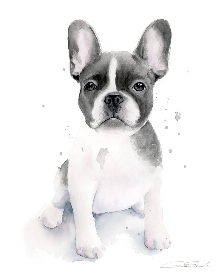 French Bulldog Painting by Cora Eklund | Saatchi Art