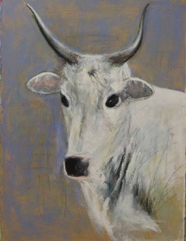 Print of Expressionism Cows Paintings by Sharon Westbrook
