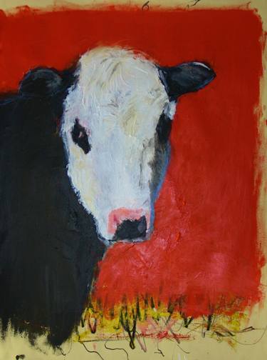 Original Expressionism Cows Paintings by Sharon Westbrook