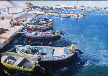 Print of Boat Paintings by Mourad Abdalla