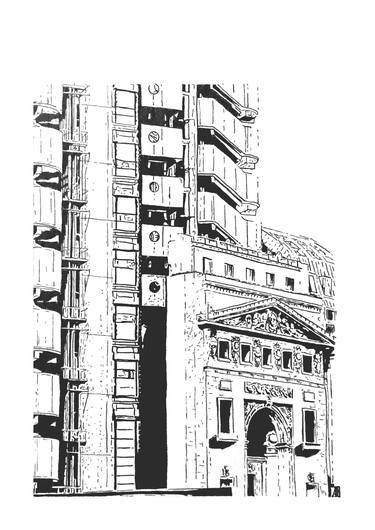 Original Illustration Architecture Drawings by Alex Baciu