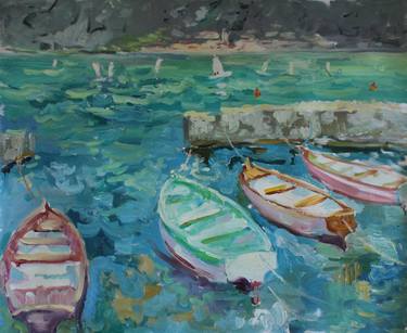 Original Impressionism Boat Paintings by Vitaliy Vorona
