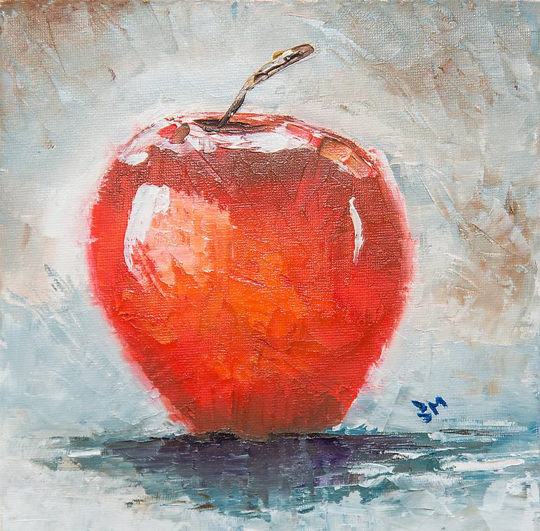 Red Apple Painting By Marinko Saric Saatchi Art