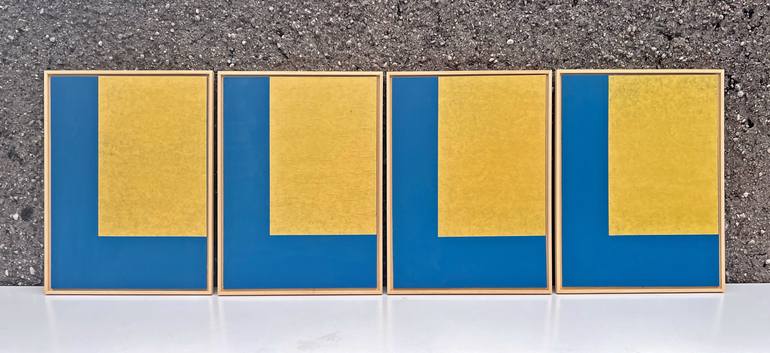 Original Abstract Geometric Painting by Dusa Jesih