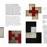 Painting titled "Red cross", from a cycle of paintings "Menage" is a polyptych made of 5 canvases, all together  2,5x2,5m, made in 2015-2016