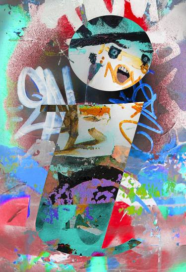 Original Abstract Expressionism Graffiti Mixed Media by Thomas Ridinger