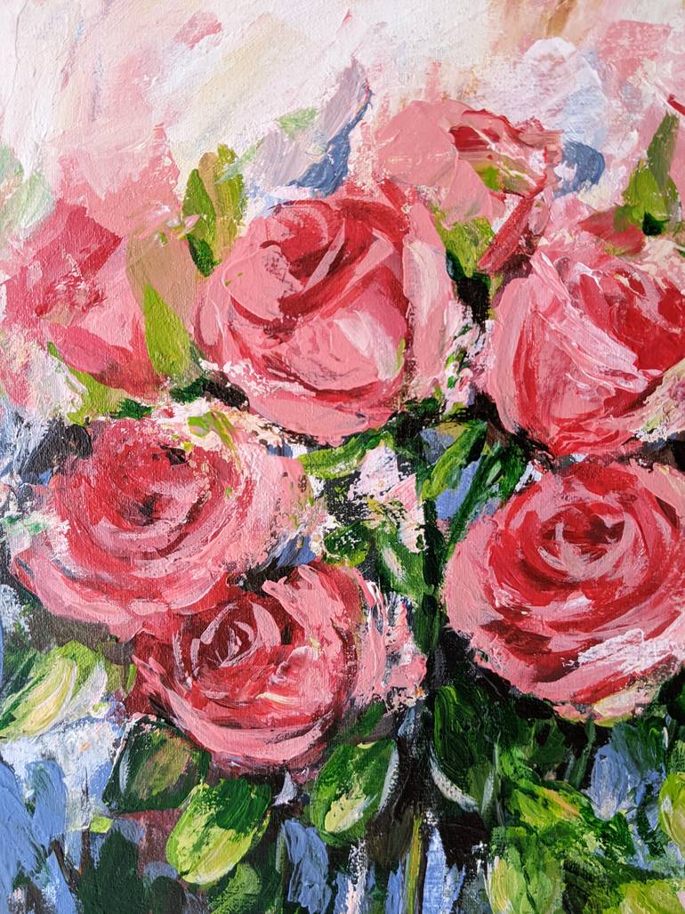 Original Abstract Floral Painting by Kateryna Shuvalova
