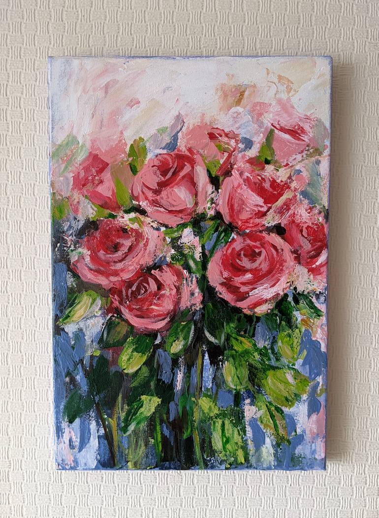 Original Abstract Floral Painting by Kateryna Shuvalova