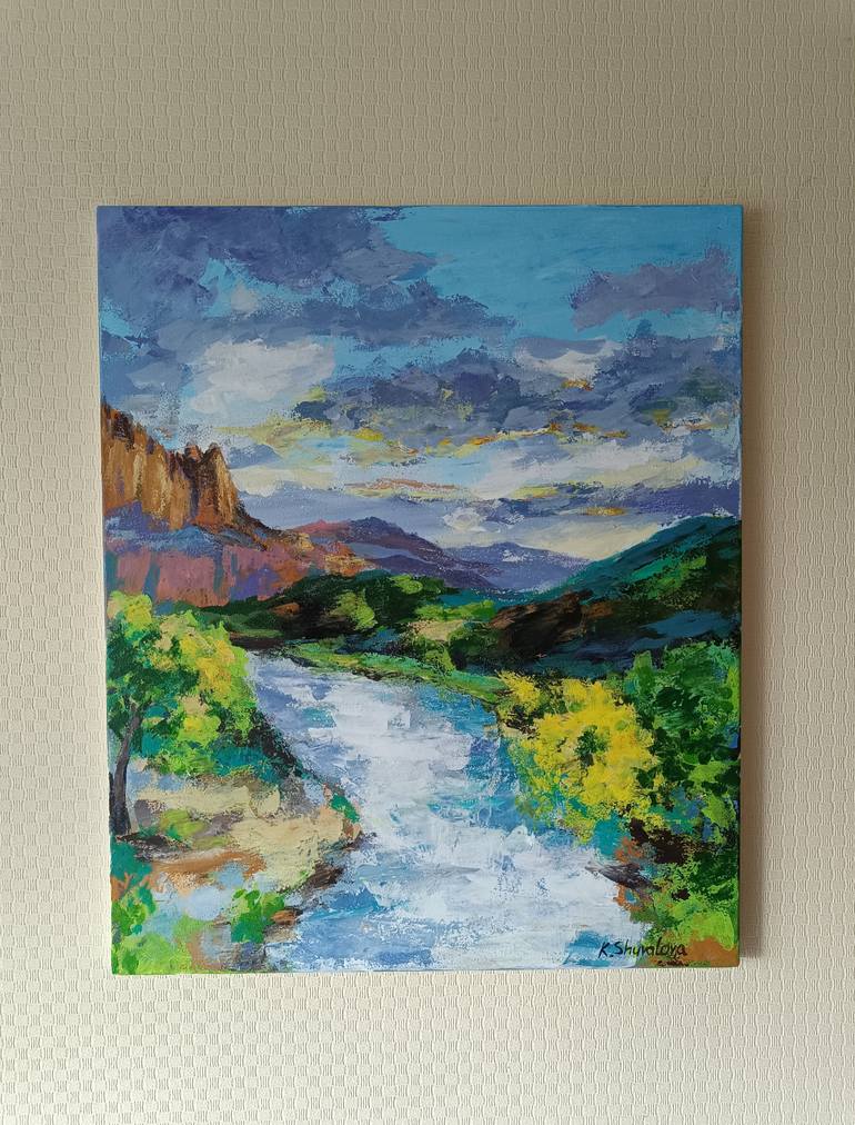 Original Abstract Landscape Painting by Kateryna Shuvalova