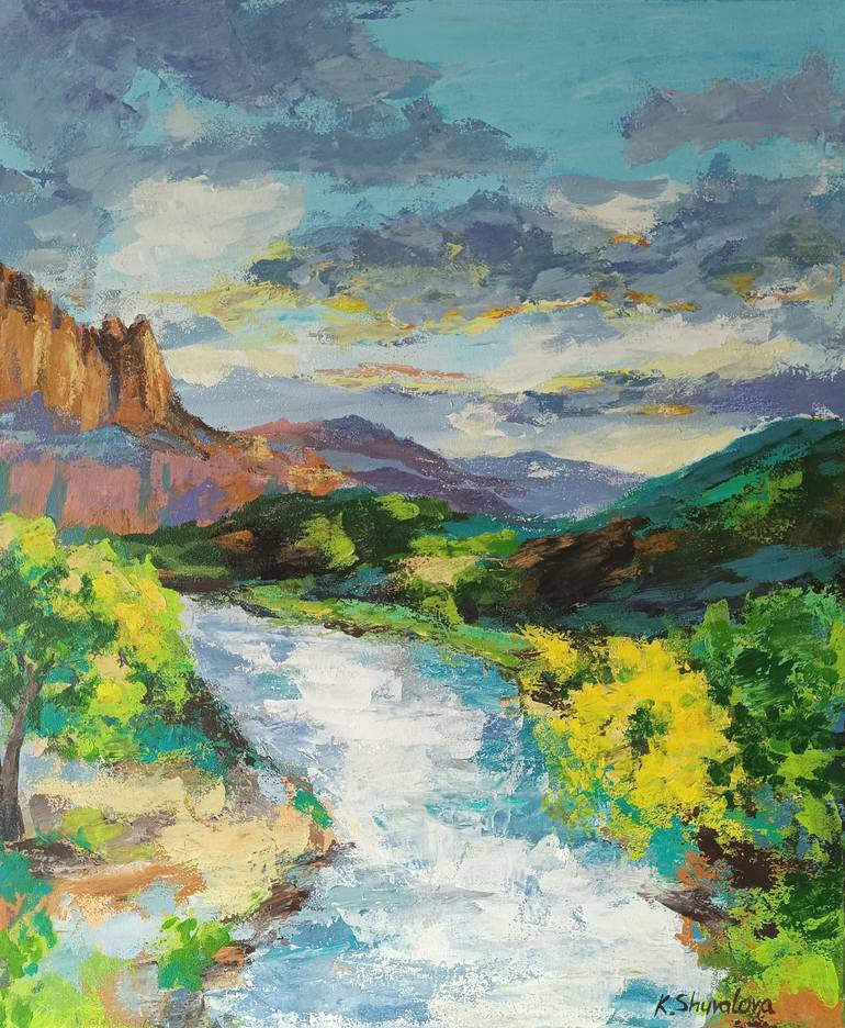 Original Abstract Landscape Painting by Kateryna Shuvalova