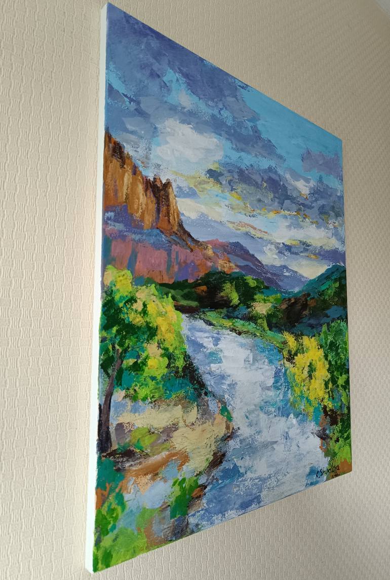Original Abstract Landscape Painting by Kateryna Shuvalova