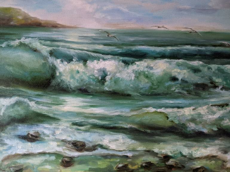 Original Fine Art Seascape Painting by Kateryna Shuvalova