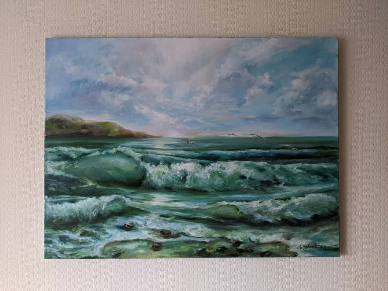 Original Fine Art Seascape Painting by Kateryna Shuvalova