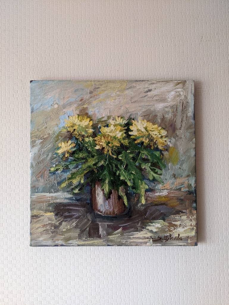 Original Figurative Floral Painting by Kateryna Shuvalova