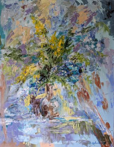 Original Abstract Floral Paintings by Kateryna Shuvalova
