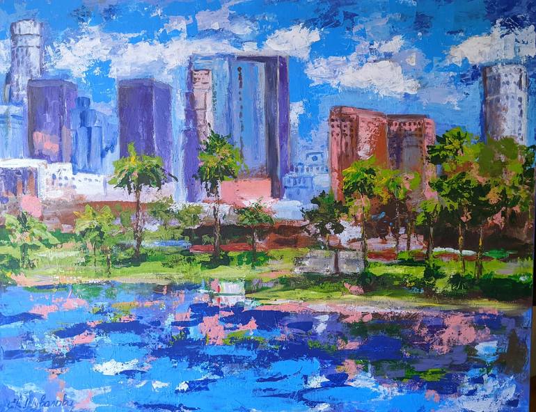 Print of Abstract Cities Paintings by Kateryna Shuvalova