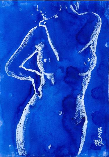 Nude on ultramarine thumb