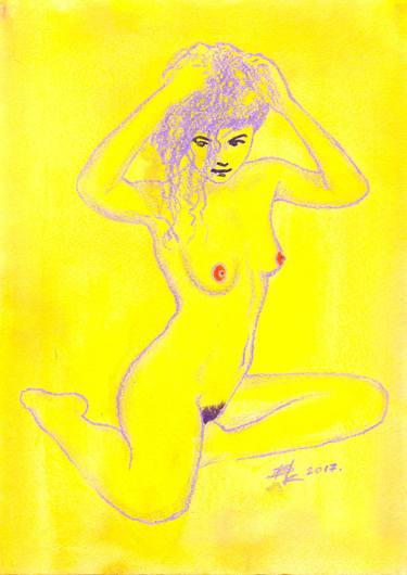 Nude on yellow thumb