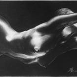 Nude noir. charcoal on canvas. by Vitali Koriakin