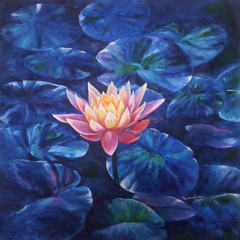 Print of Abstract Expressionism Floral Paintings by Herendra Swarup