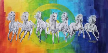Print of Horse Paintings by Herendra Swarup
