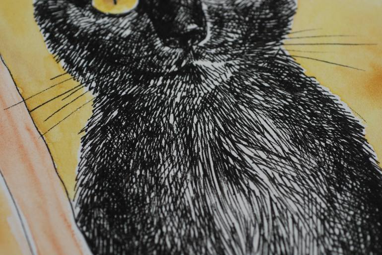 Black Cat Painting By Katerina Kirilova Saatchi Art