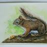 Squirells are so cute and I love painting them. Squirrel on a tree painted with watercolor and watercolor pencils on Fabriano Artistico watercolor paper.
