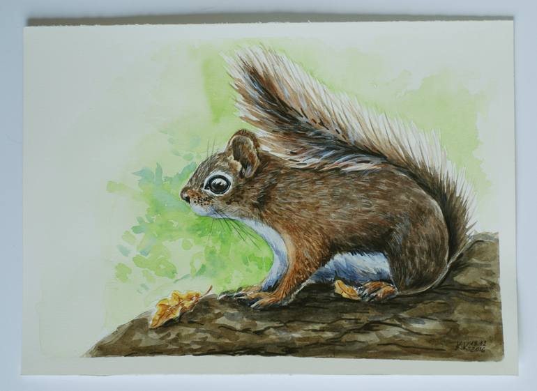 Original Illustration Animal Painting by Katerina Kirilova