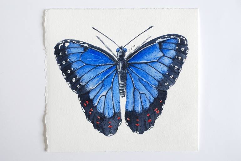 Blue morpho butterfly Painting by Katerina Kirilova | Saatchi Art