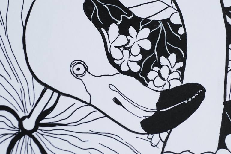 Original Art Deco Animal Drawing by Katerina Kirilova