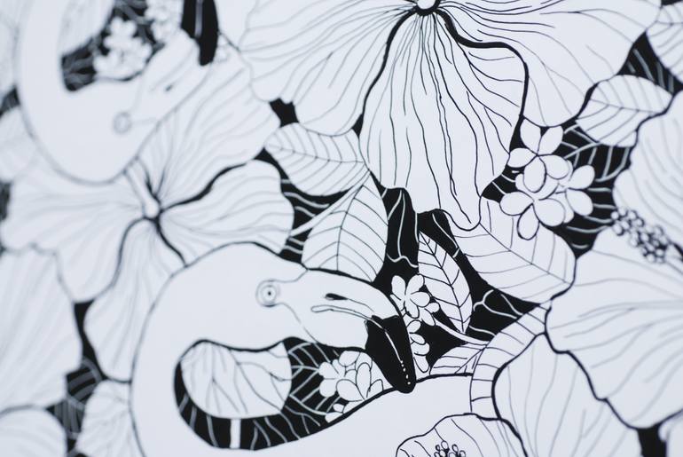 Original Art Deco Animal Drawing by Katerina Kirilova