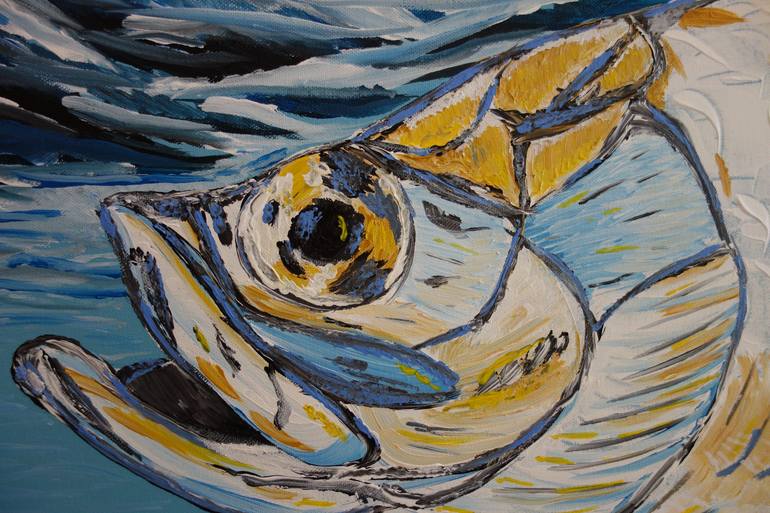 FISHERMAN Painting  Fishing painting canvas, Caribbean art, Fish painting