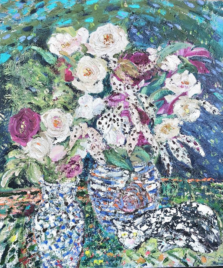 Print of Art Deco Floral Paintings by 傅 仪