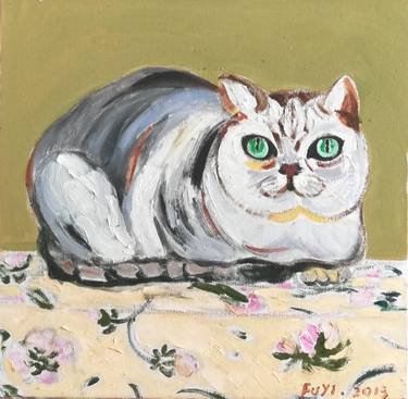 Original Expressionism Cats Paintings by 傅 仪