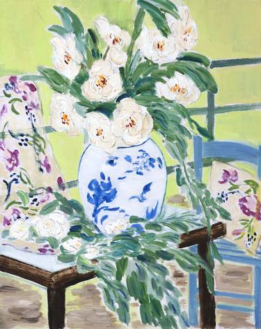 Original Expressionism Floral Paintings by 傅 仪