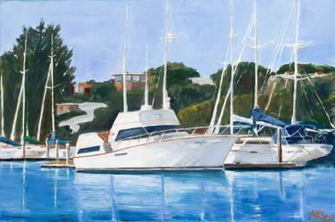 Original Expressionism Boat Paintings by Miguel Podolsky