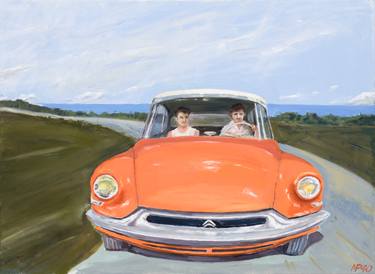 Original Expressionism Automobile Paintings by Miguel Podolsky