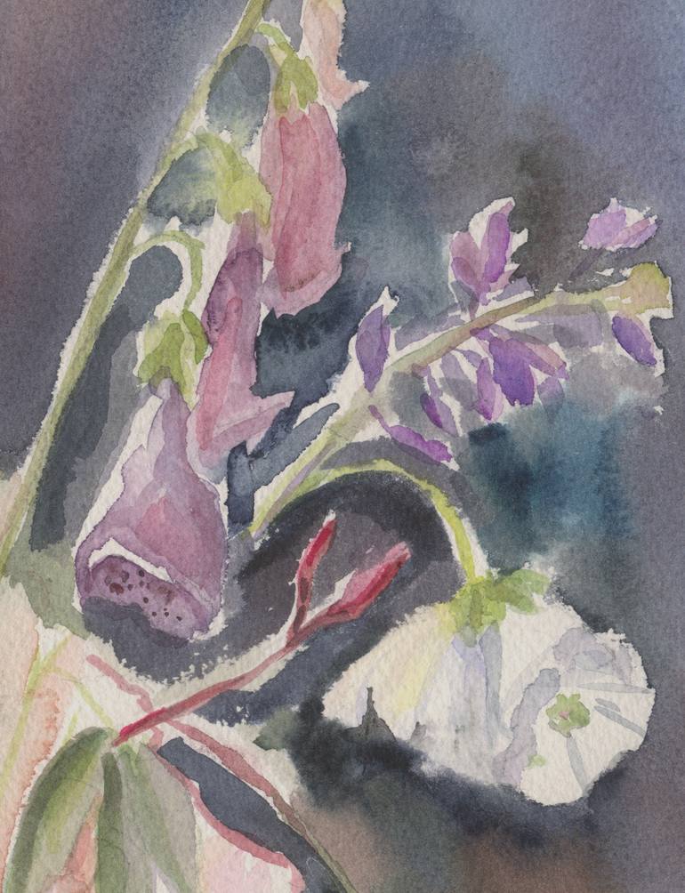 Original Abstract Expressionism Floral Painting by Olena Lykhodid