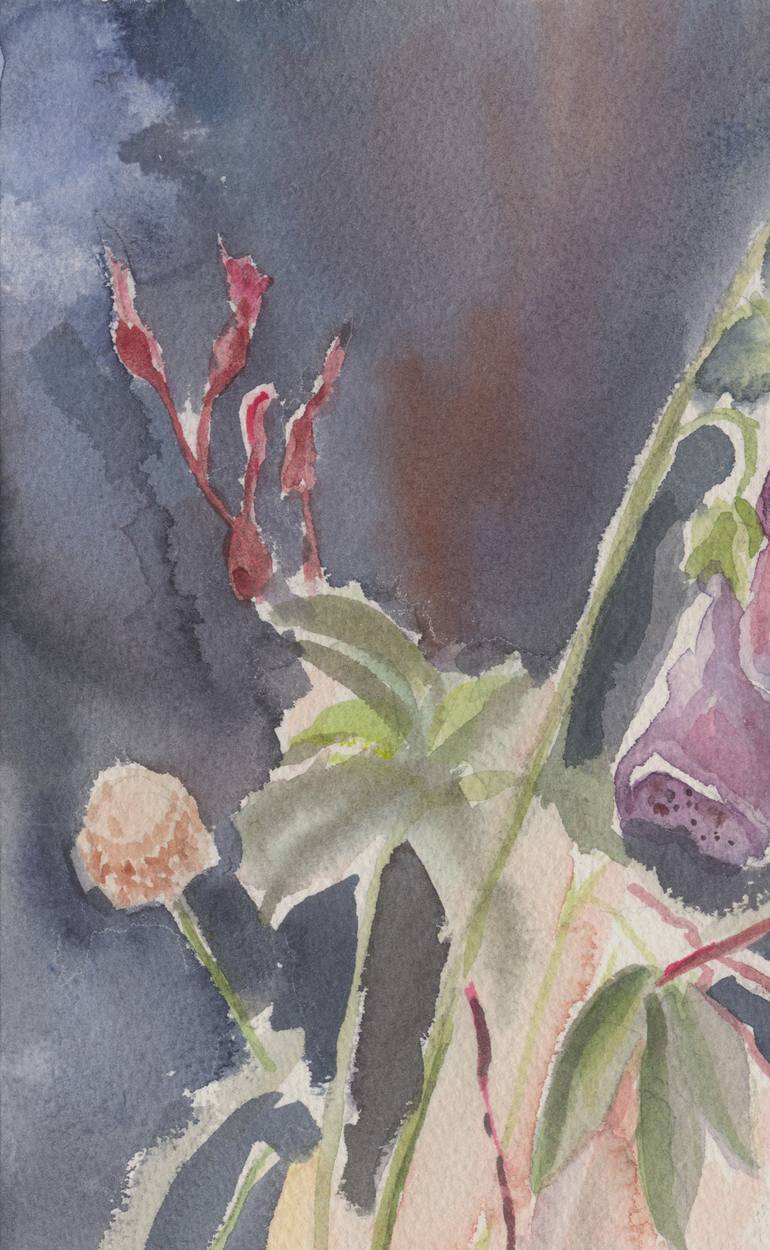 Original Abstract Expressionism Floral Painting by Olena Lykhodid