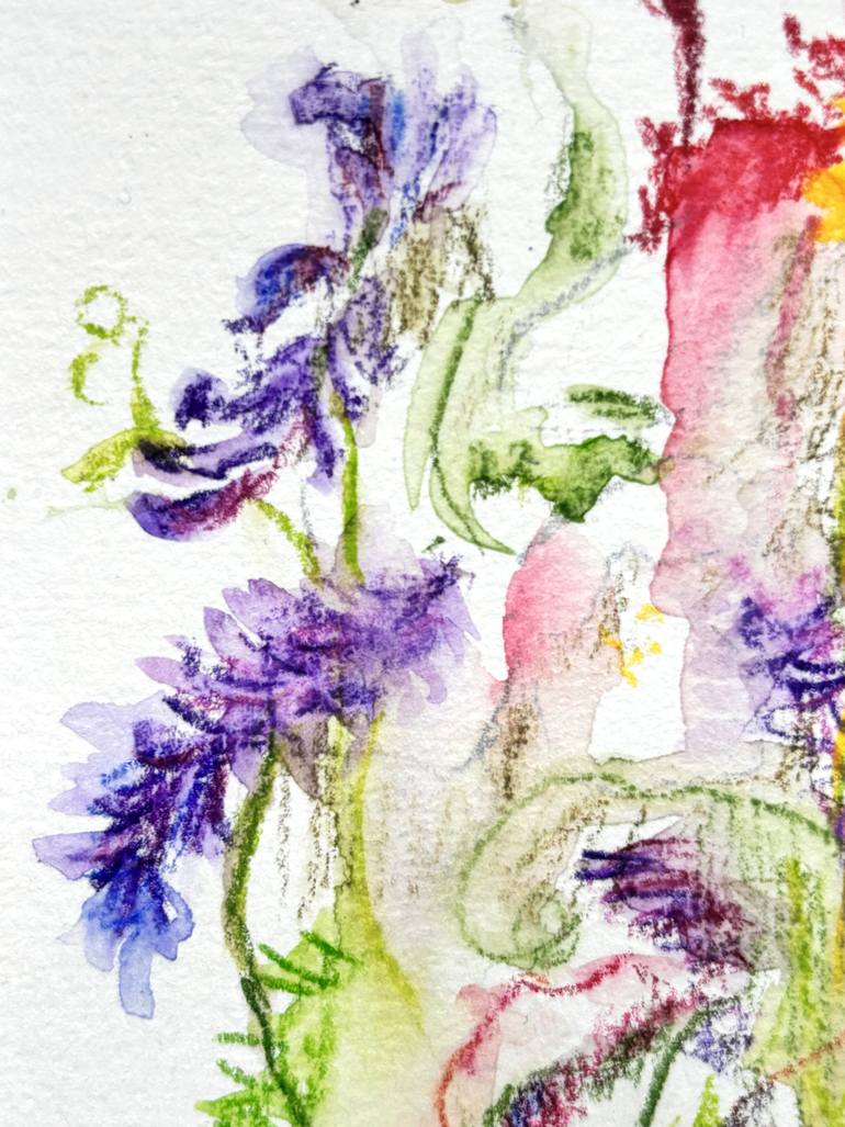 Original Abstract Expressionism Botanic Mixed Media by Olena Lykhodid