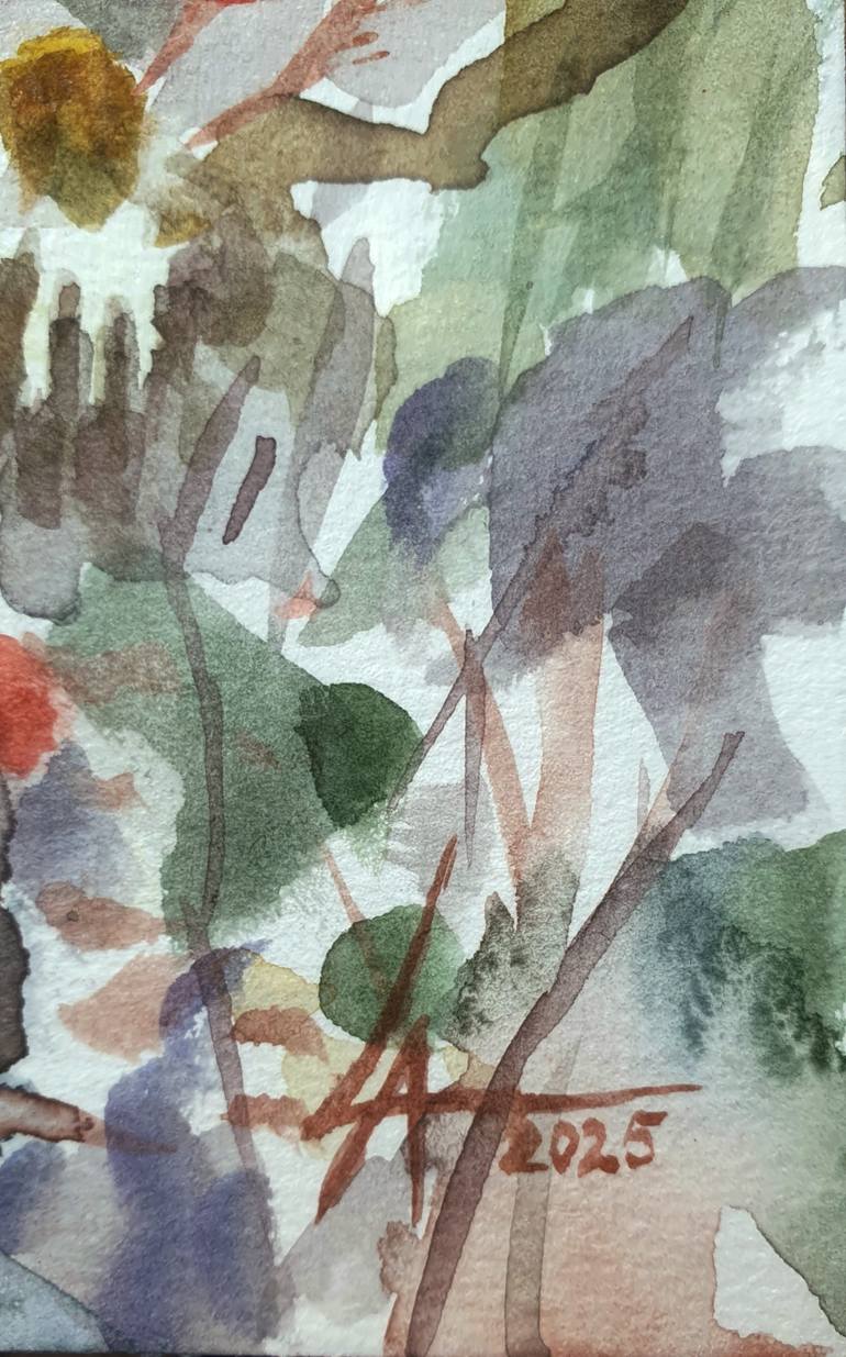 Original Abstract Expressionism Botanic Painting by Olena Lykhodid