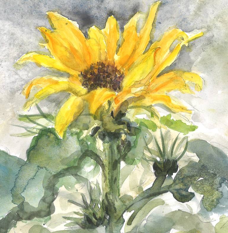 Original Expressionism Floral Painting by Olena Lykhodid