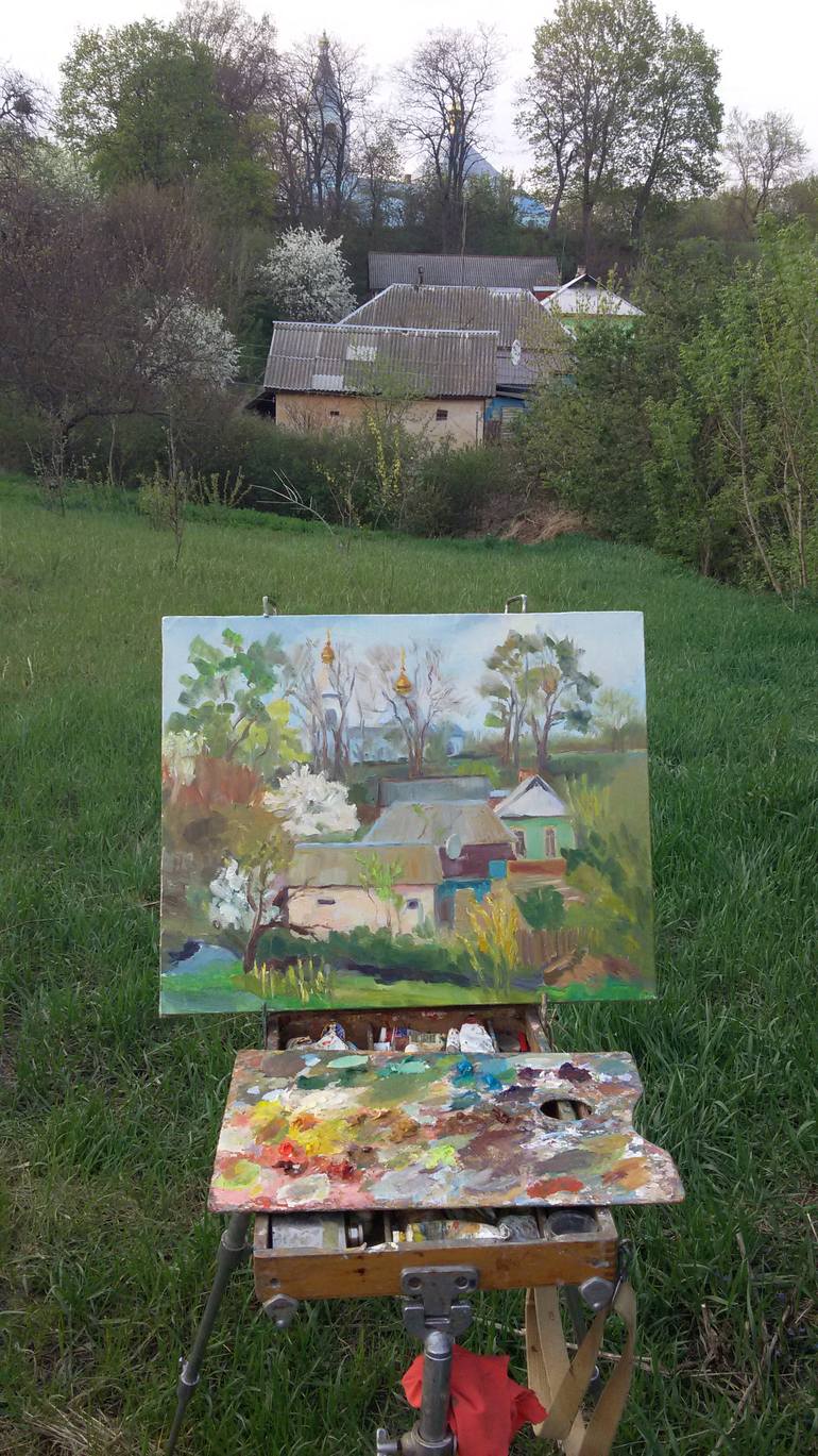 Original Impressionism Landscape Painting by Olena Lykhodid