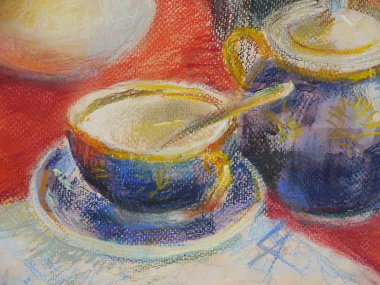 Original Impressionism Still Life Drawing by Olena Lykhodid