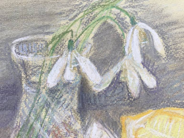 Original Impressionism Still Life Drawing by Olena Lykhodid