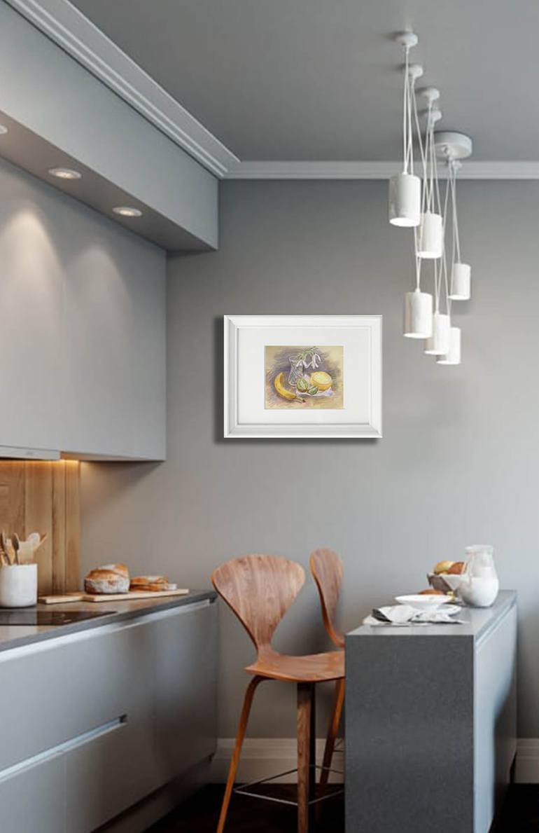 Original Impressionism Still Life Drawing by Olena Lykhodid