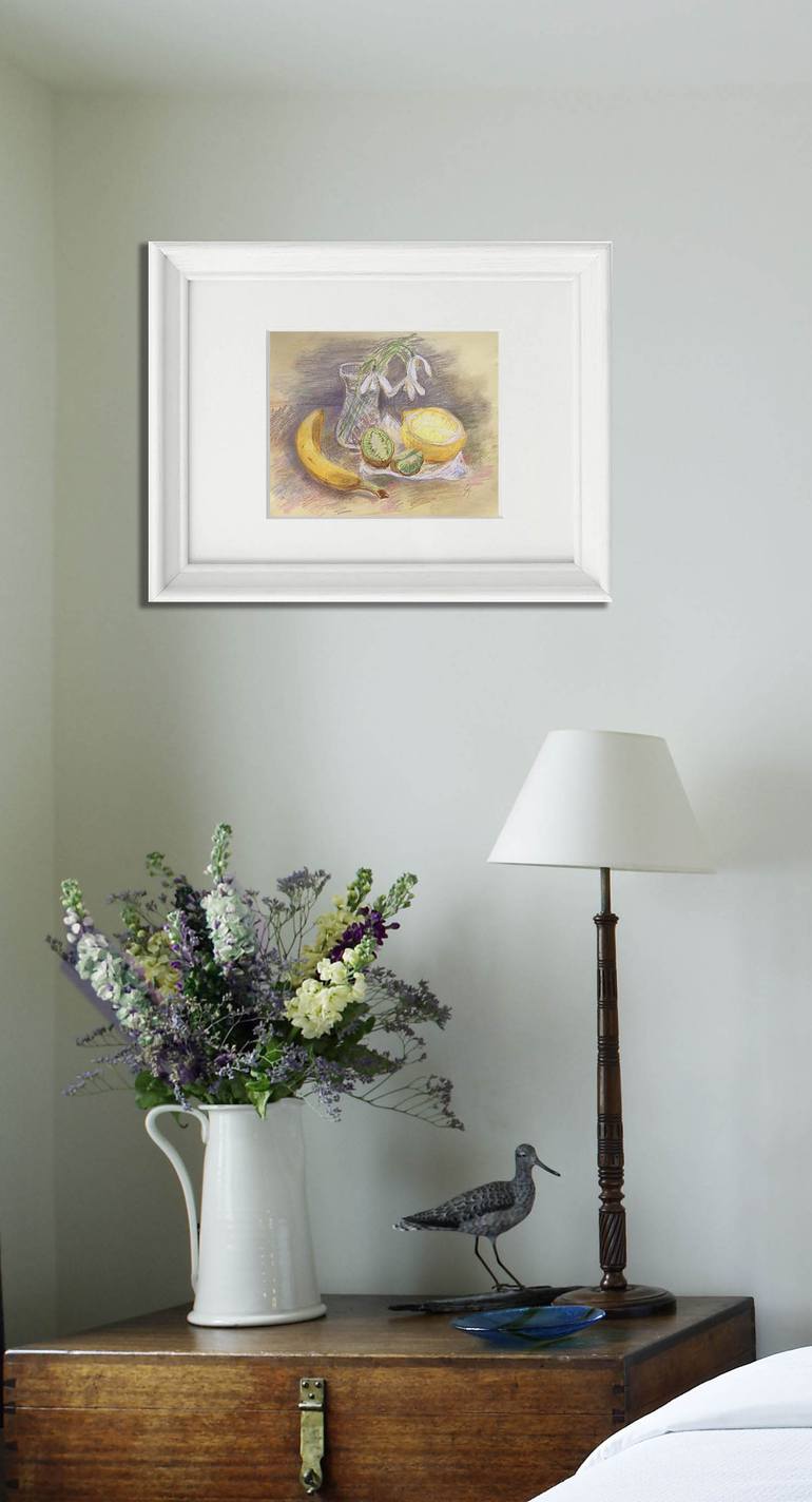 Original Impressionism Still Life Drawing by Olena Lykhodid