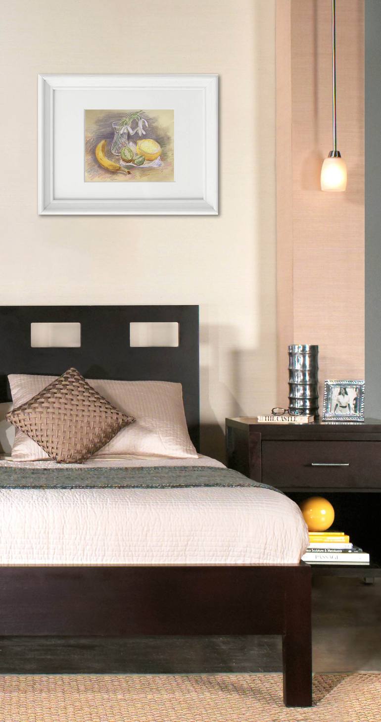 Original Impressionism Still Life Drawing by Olena Lykhodid